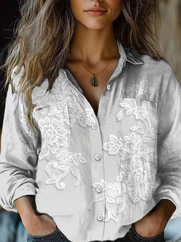 3D Digital Printing Women's Long-sleeved Blouse
