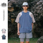 Men's Patchwork Contrast Color Sports T-shirt Loose Short Sleeve