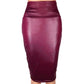 Newly Women High Waist Faux Leather Pencil Skirt Bodycon Skirt Solid Sexy OL Office Skirts