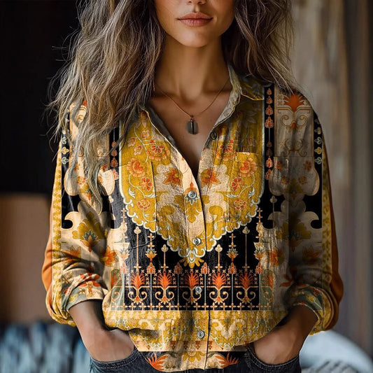 3D Digital Printing Women's Long-sleeved Blouse