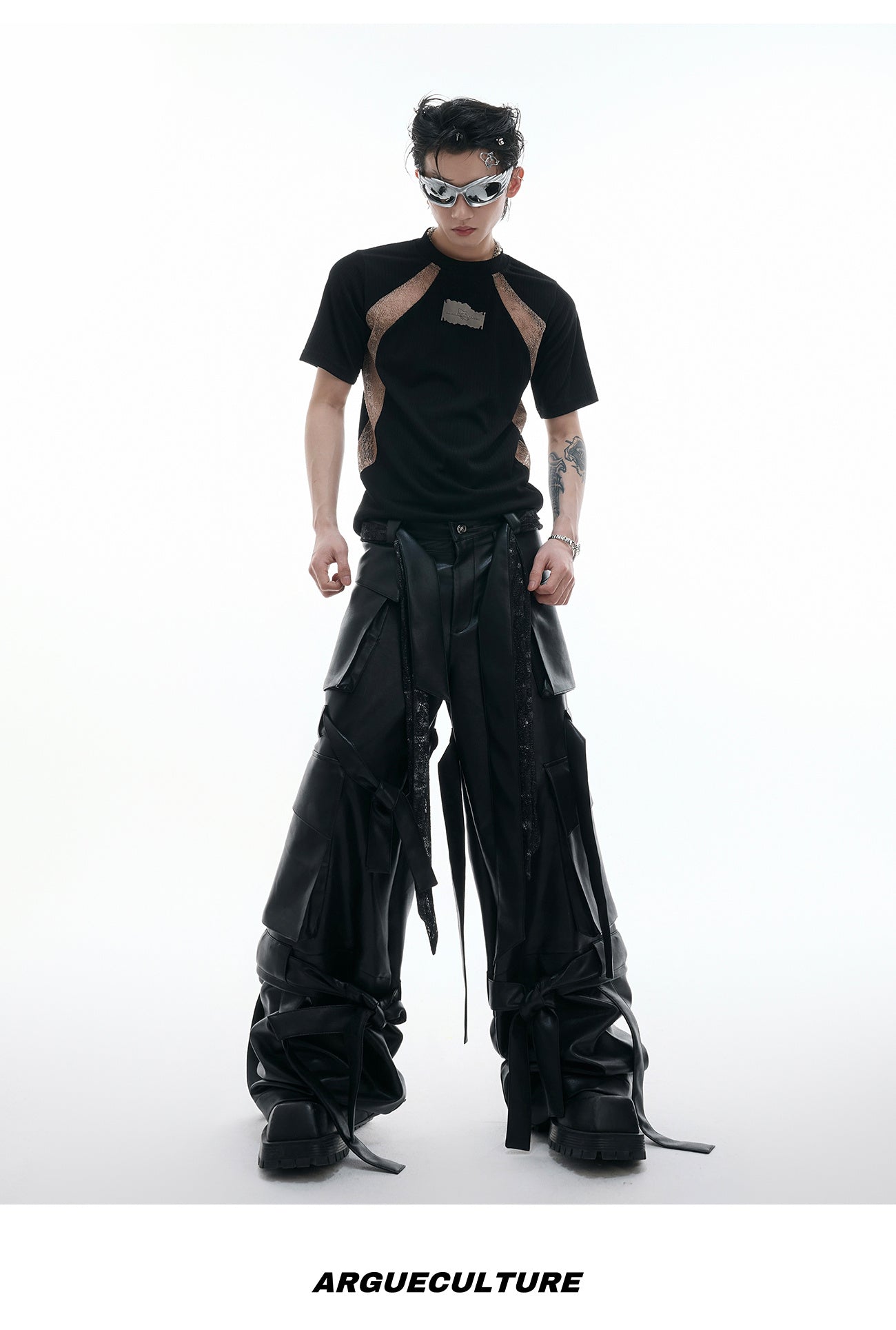 Niche Deconstruction Contrast Color Retro Short-sleeved Slim-fit Pit Texture Bottoming Shirt