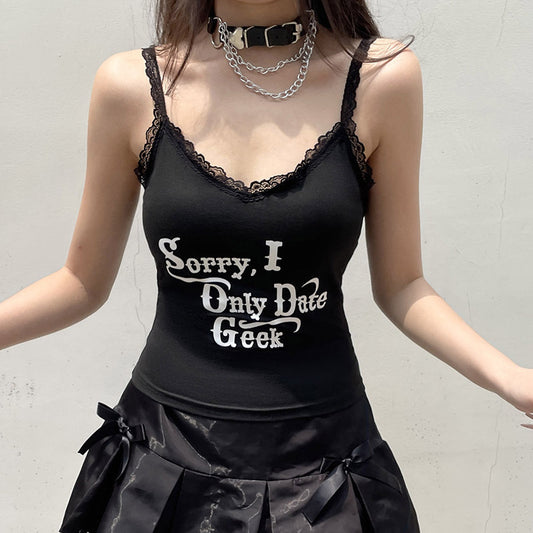 Street Dark Style Backless Top