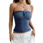Hot Girl Tube Top Woolen Vest Top For Women