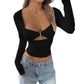 Hot Girl Long Sleeve Design Vest T-shirt Women's Clothing