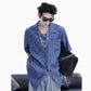 Niche Design Pleated Textured Short Shirt Men's Tops