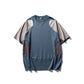 Men's Patchwork Contrast Color Sports T-shirt Loose Short Sleeve