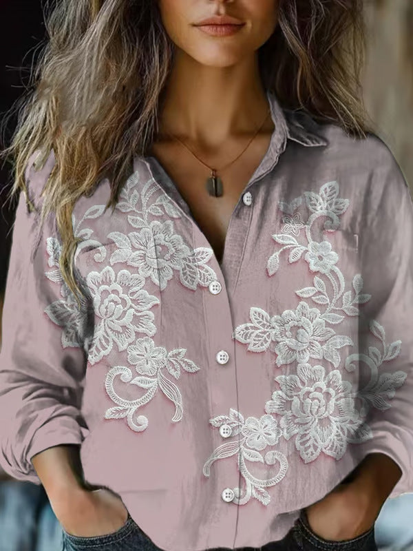 3D Digital Printing Women's Long-sleeved Blouse