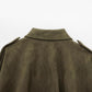 Green Suede Bomber Jacket Coat