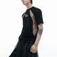 Niche Deconstruction Contrast Color Retro Short-sleeved Slim-fit Pit Texture Bottoming Shirt