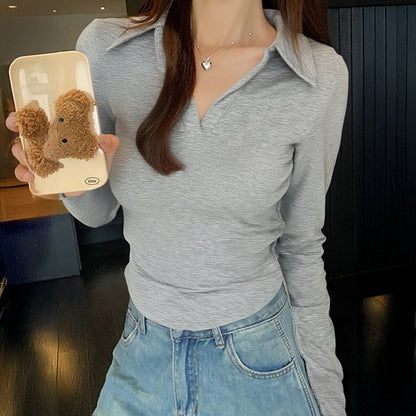 Women's Long Sleeve V-neck Shirt Women's Clothing