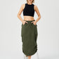 Women's Cargo Long Skirt Casual Streetwear Loose High Waist Front Split Maxi Skirt With Pocket Women's Cargo Long Skirts High Waisted Pencil Skirt Midi Length Jean Skirt With Cargo Pockets