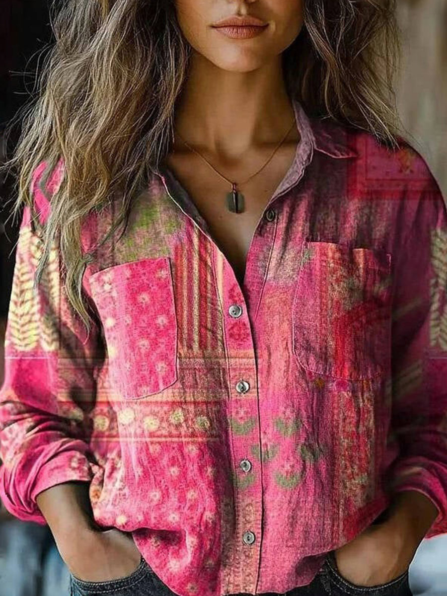 3D Digital Printing Women's Long-sleeved Blouse