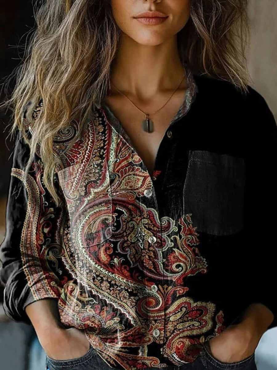 3D Digital Printing Women's Long-sleeved Blouse