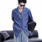 Niche Design Pleated Textured Short Shirt Men's Tops